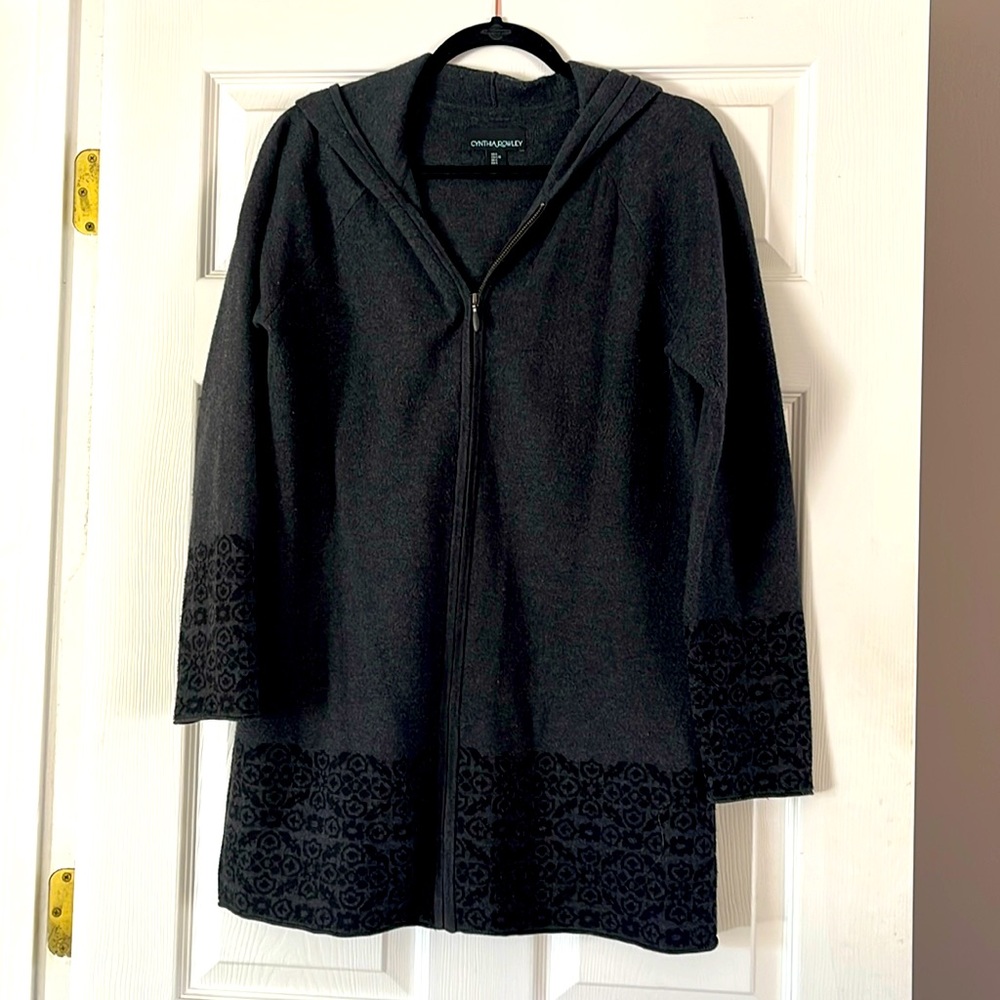 Heather gray zipped cardigan